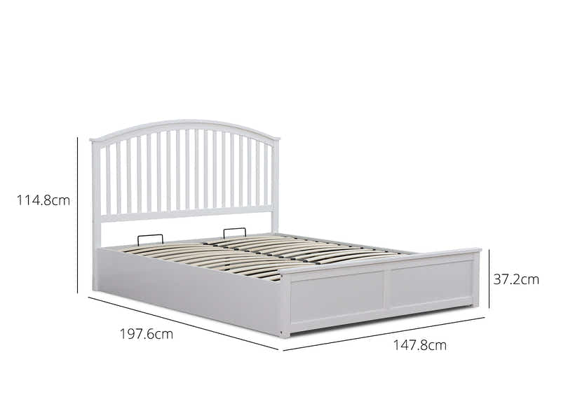 Harrogate Storage Bed Frame White - Double