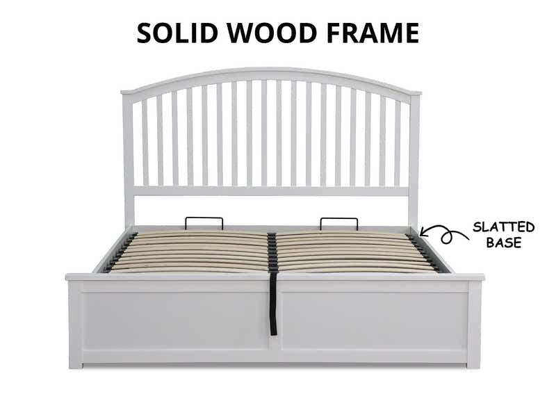 Harrogate Storage Bed Frame White - Double