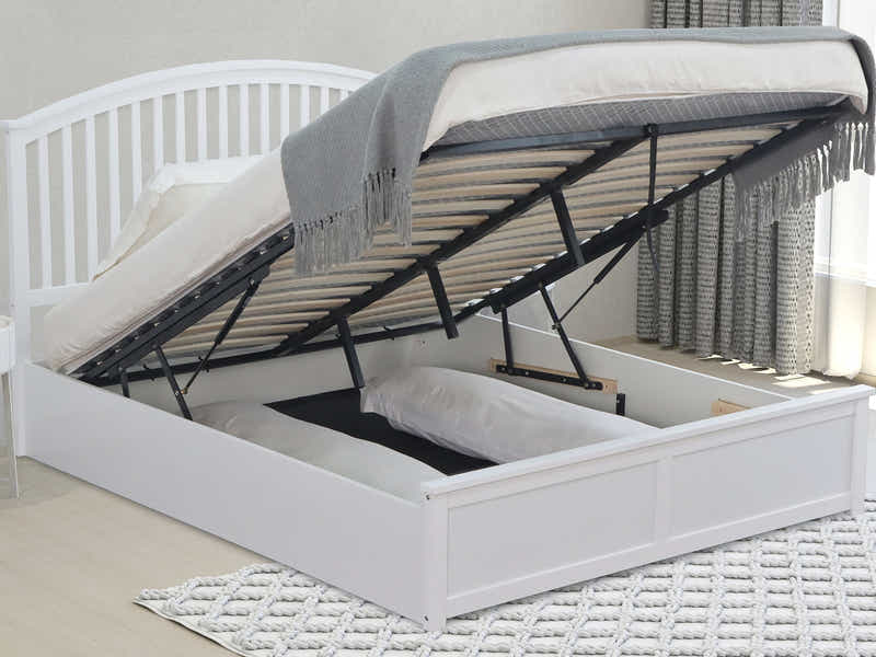 Harrogate Storage Bed Frame White - Queen
