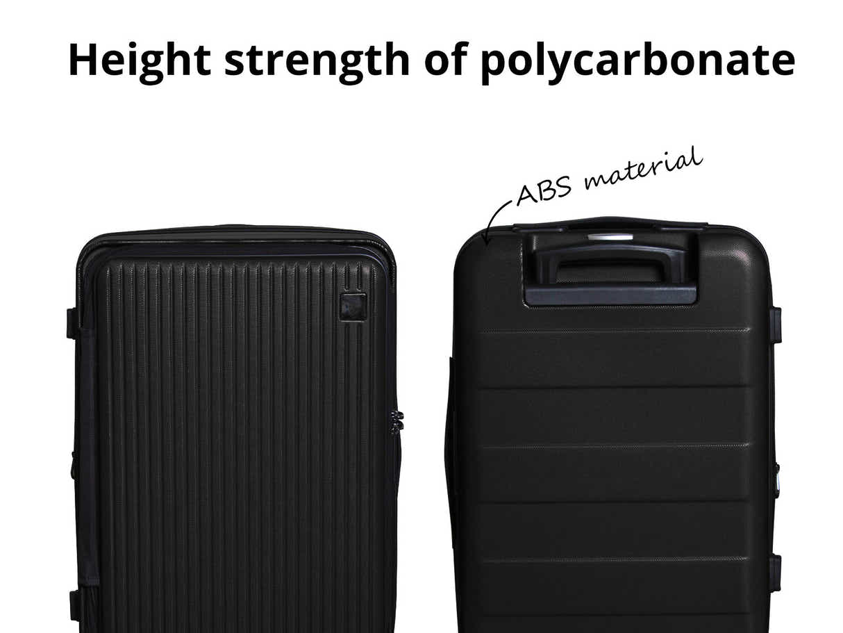 3-Piece Front Open Luggage Set – Black