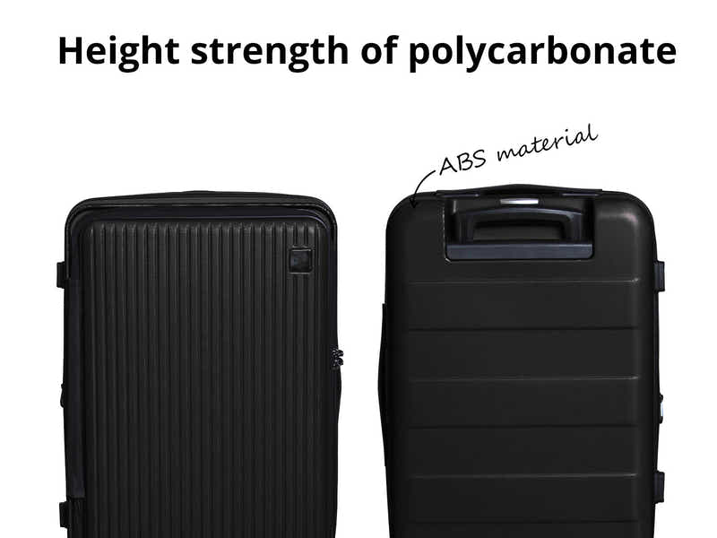 3-Piece Front Open Luggage Set – Black