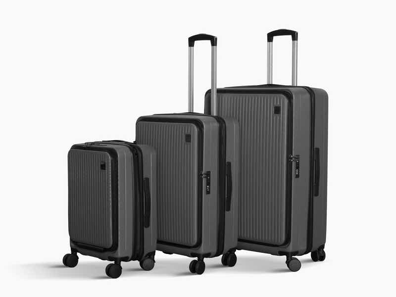 Luggage Set 3pcs front open grey