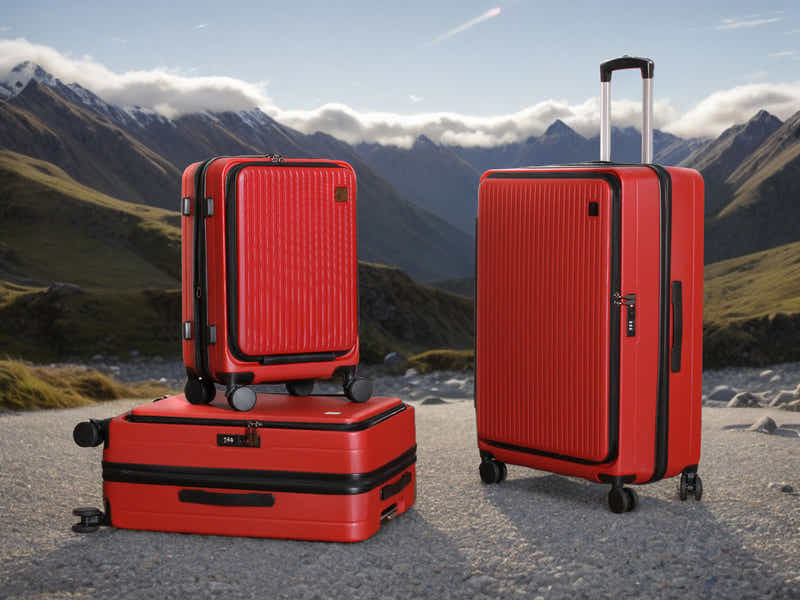 Luggage Set 3pcs front open wine red