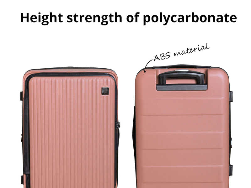 Luggage Set 3pcs front open rose gold