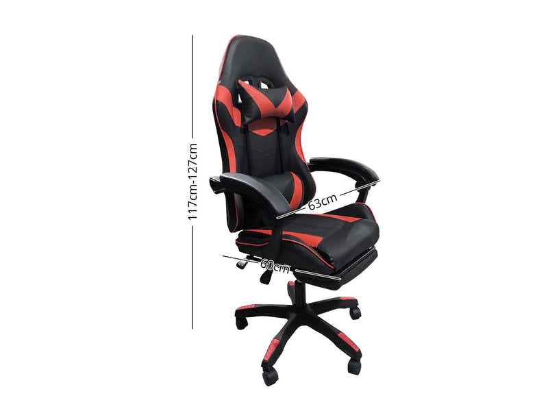 Gaming Table R6 140cm & Nicola Gaming chair PVC Black+Red