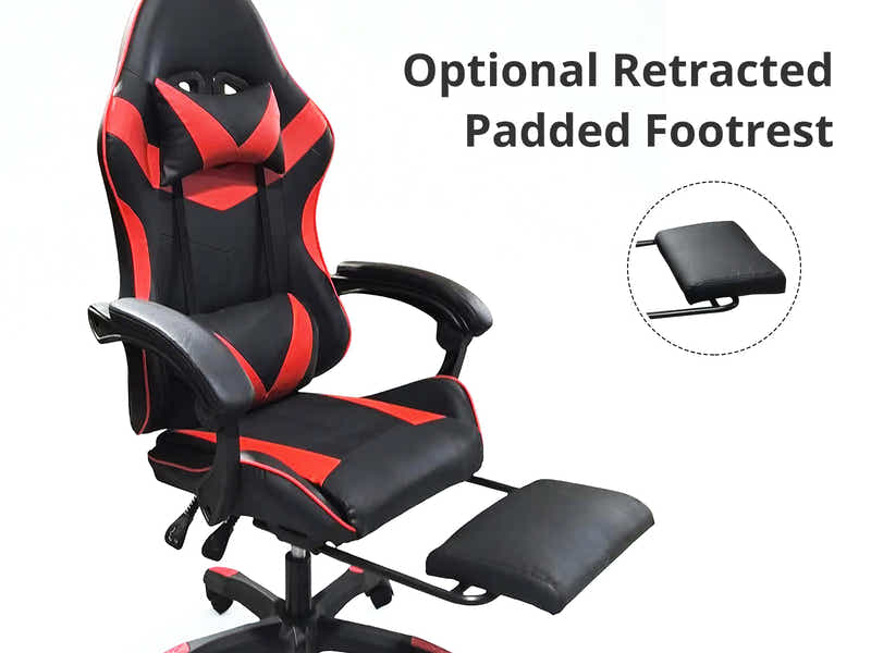 Gaming Table R6 140cm & Nicola Gaming chair PVC Black+Red