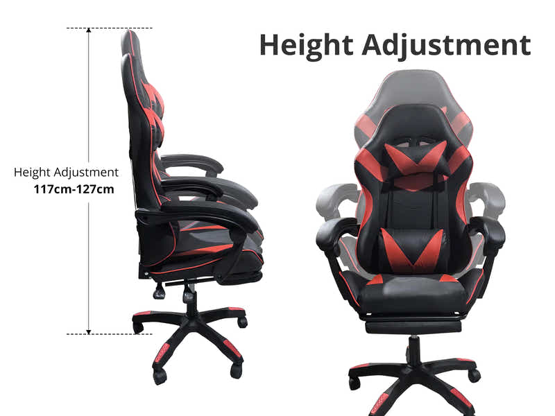 Gaming Table R6 140cm & Nicola Gaming chair PVC Black+Red