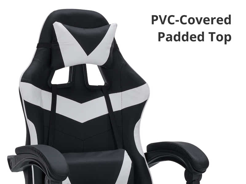 Gaming Table R6 140cm & Nicola Gaming chair PVC Black+White