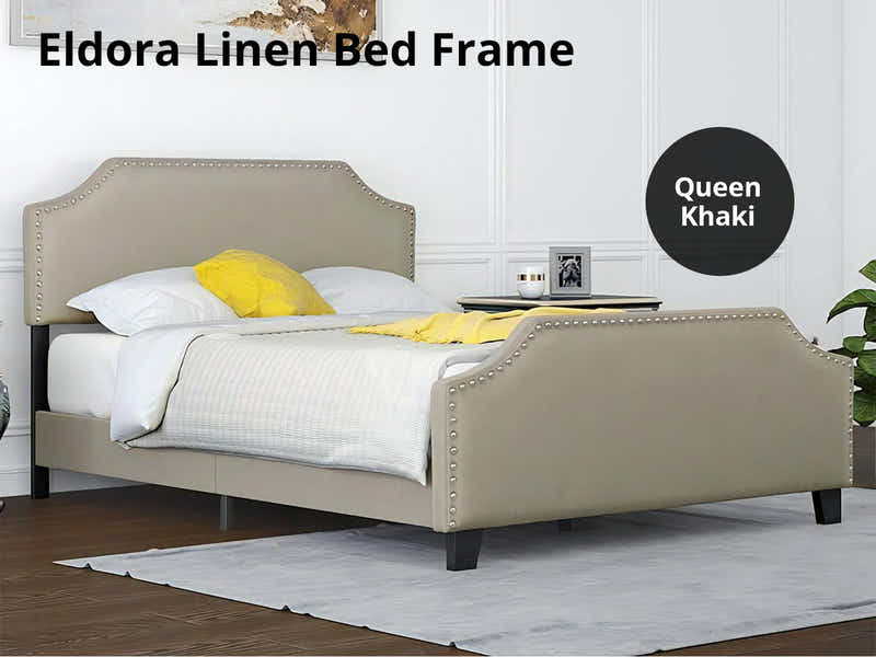 Eldora Bed Frame Khaki - Queen