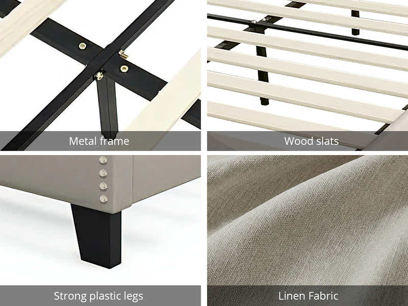 Eldora Bed Frame Khaki - Queen