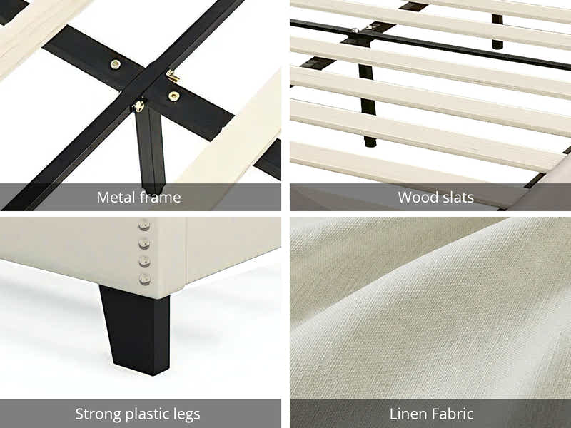 Eldora Bed Frame Beige - Double