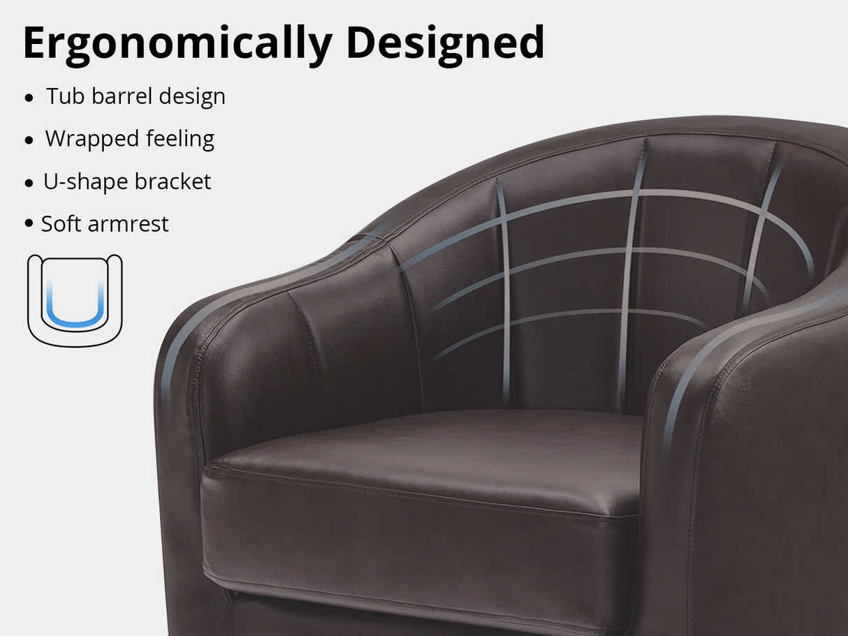 Daxton Tub Chair with Ottoman PU Dark Brown