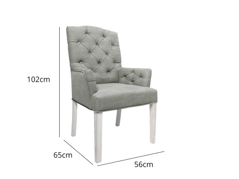 Linen Dining Armchair Grey