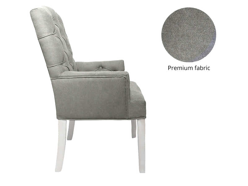 Linen Dining Armchair Grey