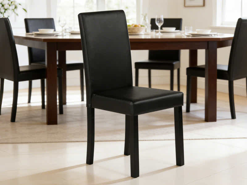 Yvette PU Dining Chair x2 Black