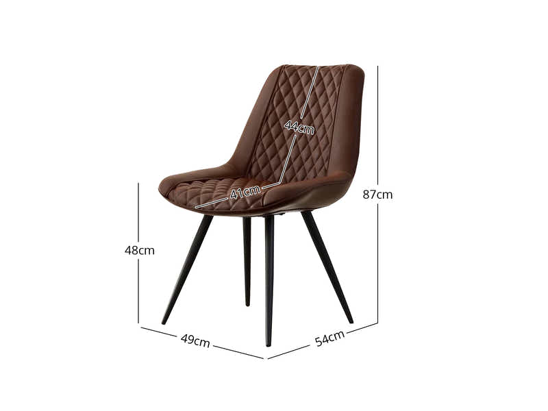 Hexa Round Dining Table Wenge - 100 cm & Tricia PU Dining Chair x2 Brown x4 (Combo)