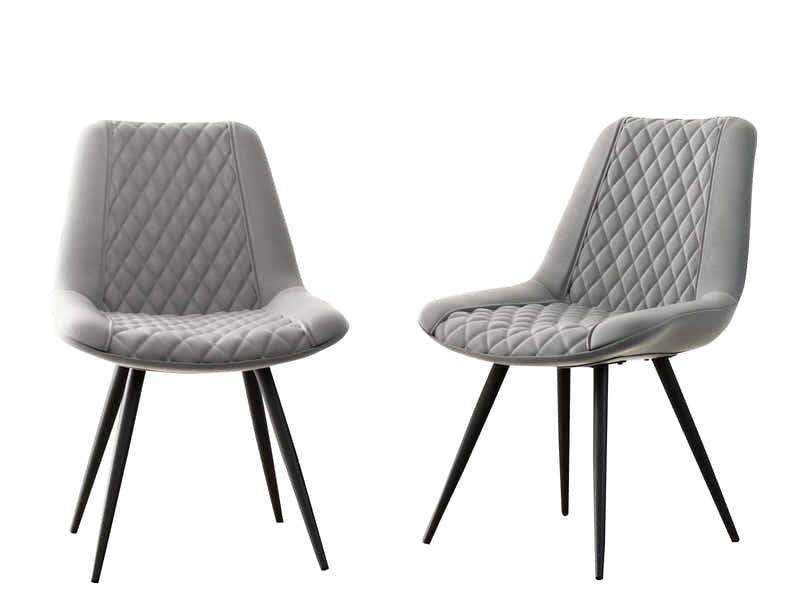 Tricia PU Dining Chair x2 Grey