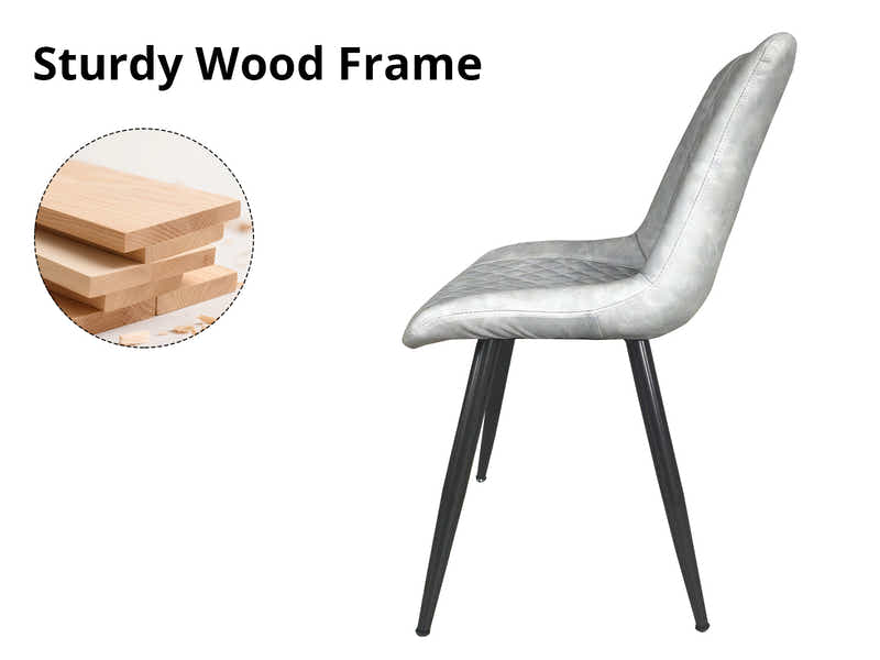 Tricia PU Dining Chair x2 Grey