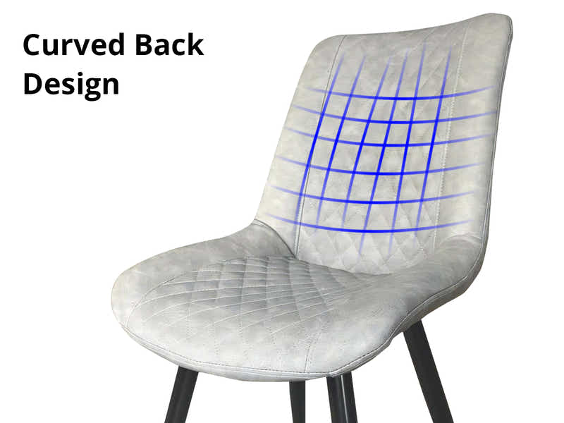 Tricia PU Dining Chair x2 Grey