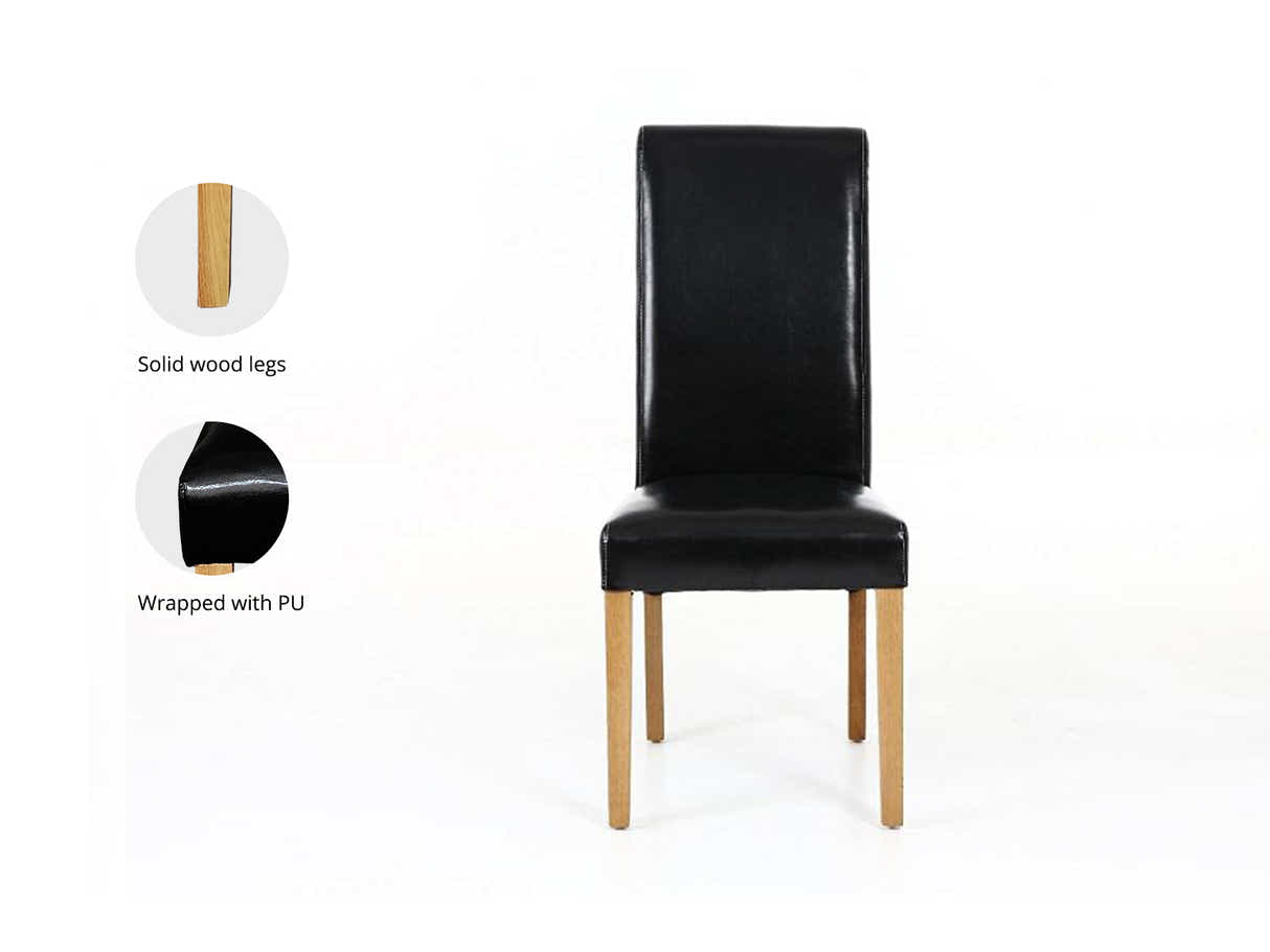 Giesle PU Dining Chair Black - Set of 2
