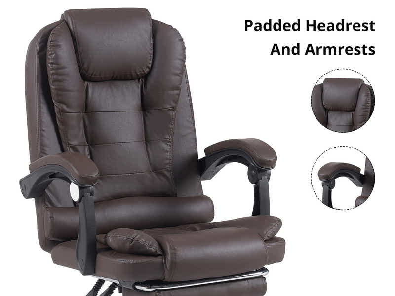 Colson Massage Office Chair PVC Dark Brown