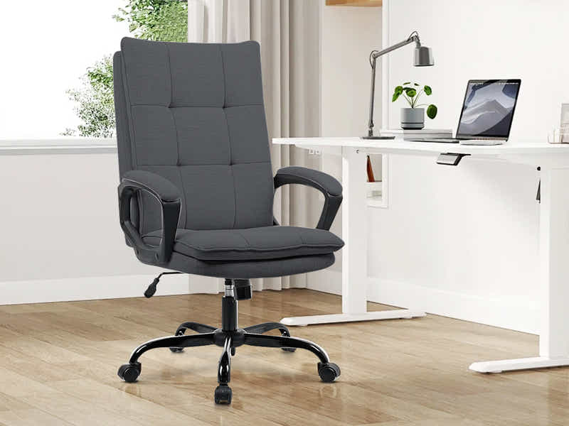 Claire Office Chair Linen Dark Grey
