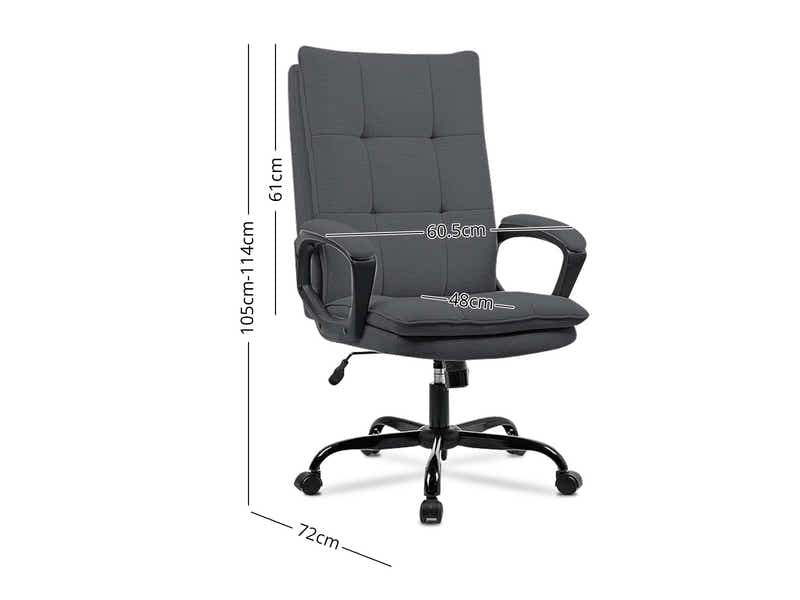 Claire Office Chair Linen Dark Grey