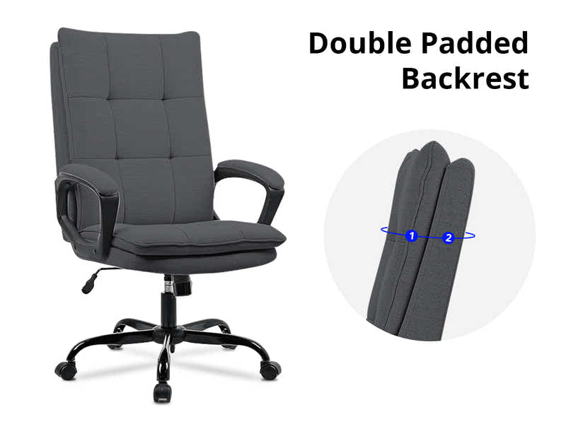 Claire Office Chair Linen Dark Grey