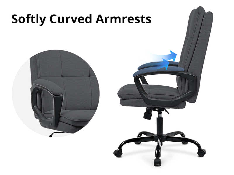 Claire Office Chair Linen Dark Grey