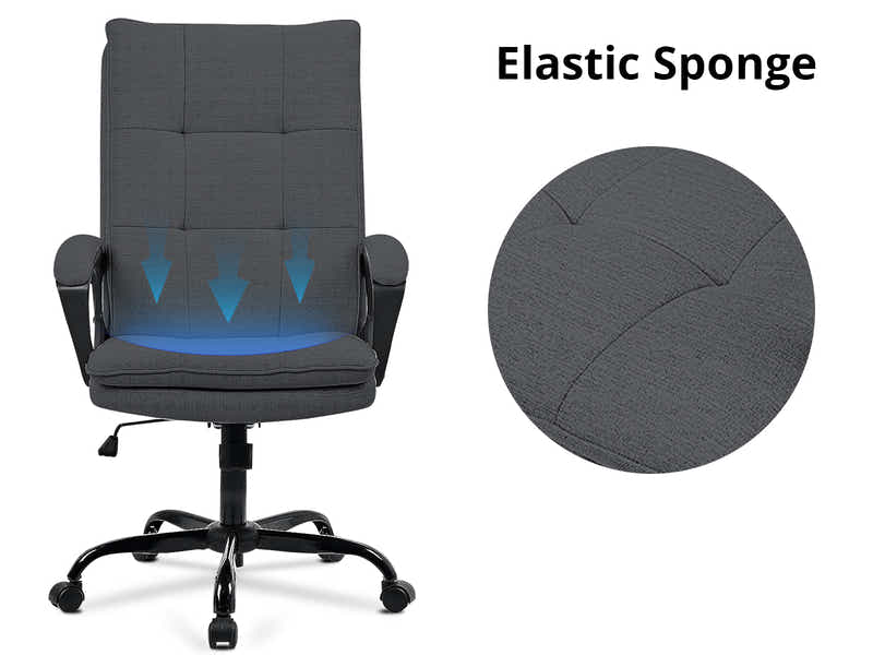 Claire Office Chair Linen Dark Grey