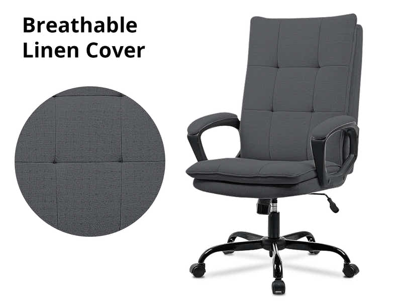 Claire Office Chair Linen Dark Grey
