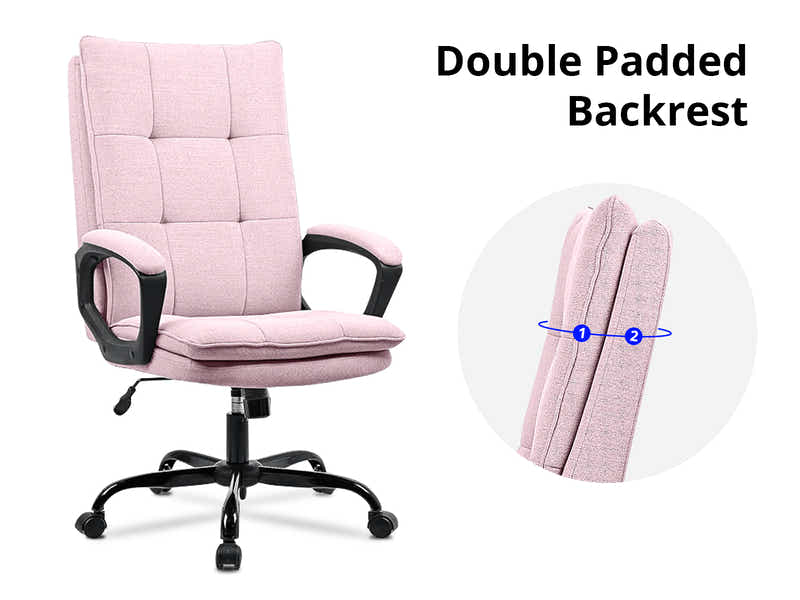 Claire Office Chair Linen Pink