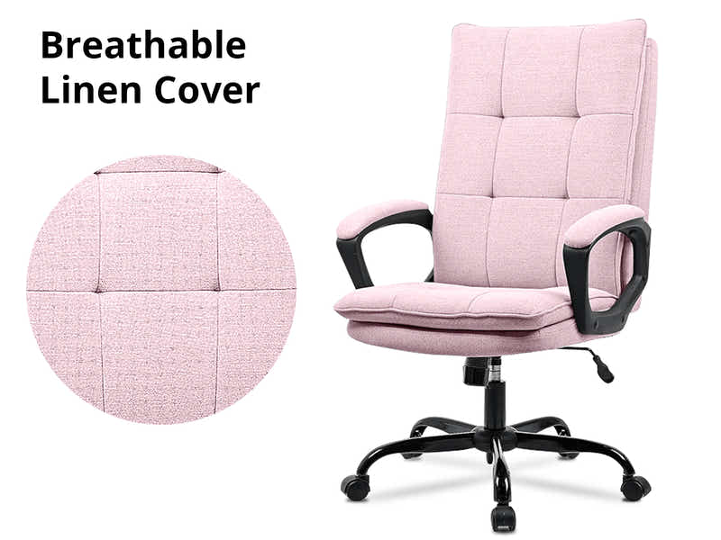 Claire Office Chair Linen Pink