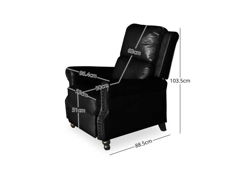 Nilsson PU Leather Recliner Chair - Black