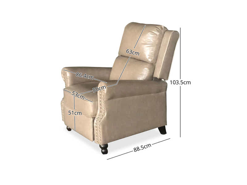 Nilsson PU Leather Recliner Chair - Khaki