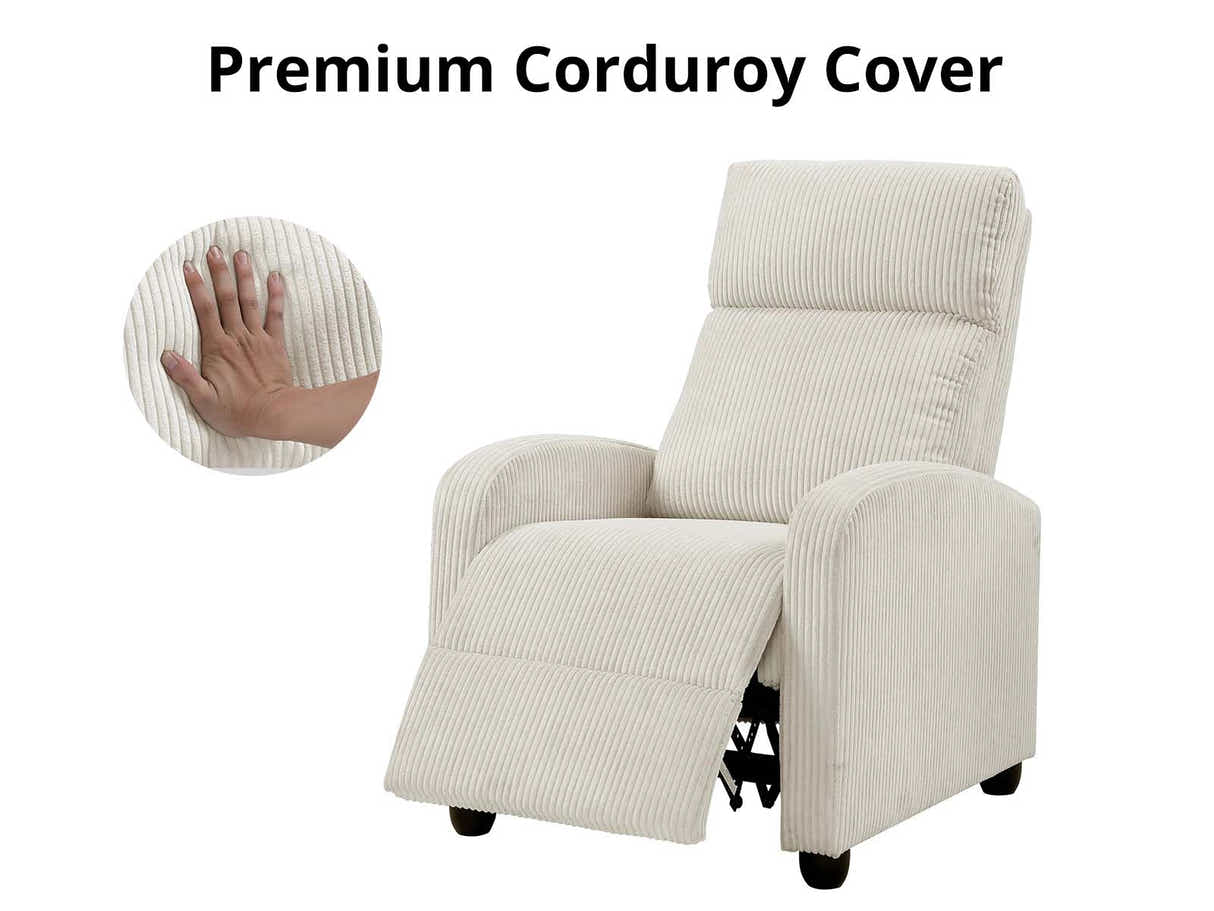 DS Austen Push Back Recliner Chair Corduroy Beige