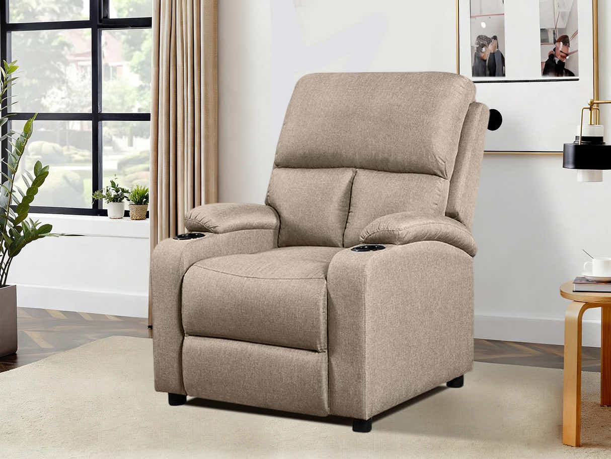 Zola Push Back Recliner Chair Linen Beige04