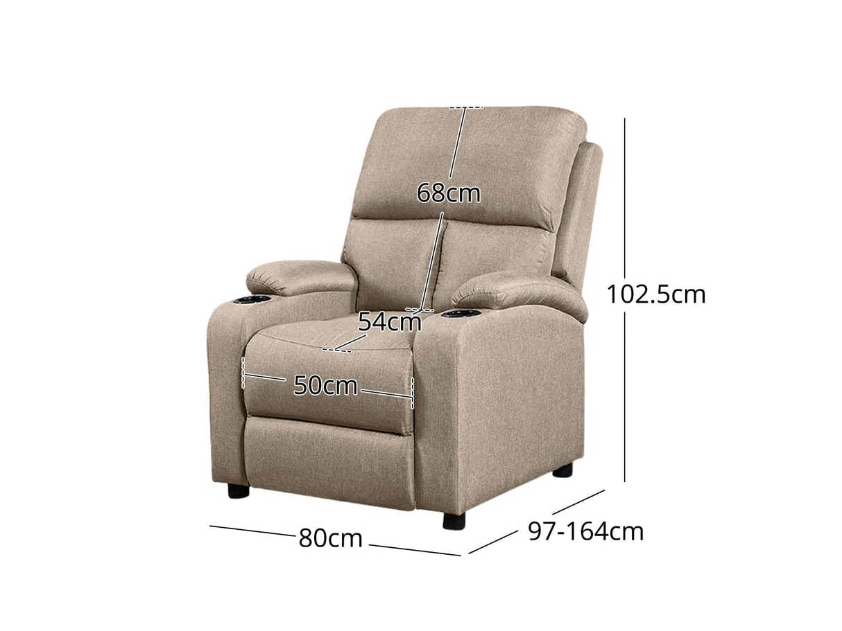 Zola Push Back Recliner Chair Linen Beige04