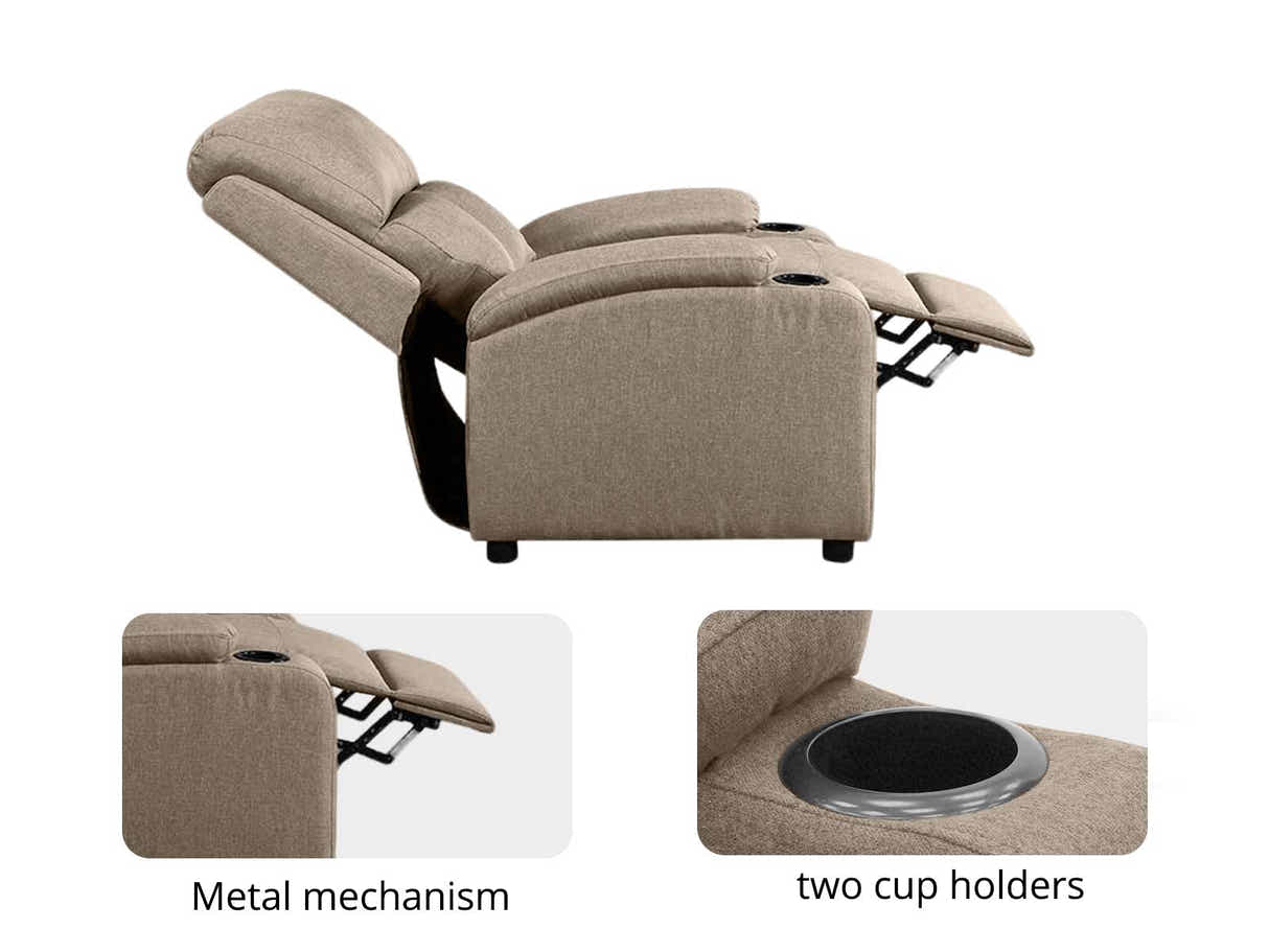Zola Push Back Recliner Chair Linen Beige04