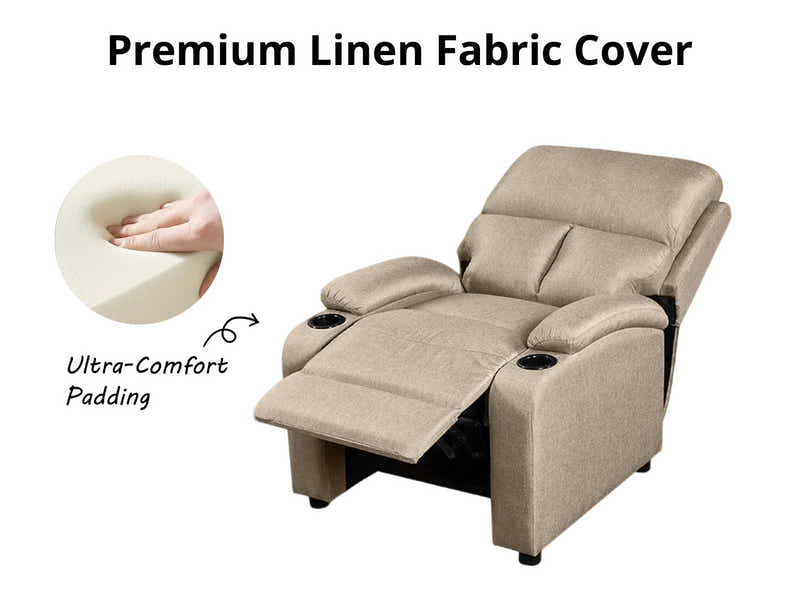 DS Zola Push Back Recliner Chair Linen Beige04