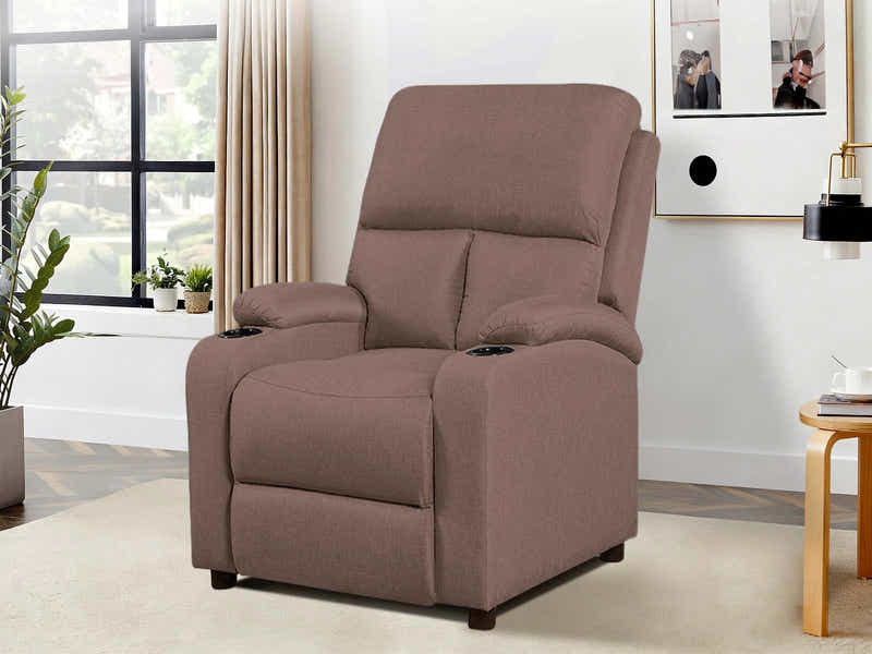 T Zola Push Back Recliner Chair Linen Dark Brown03