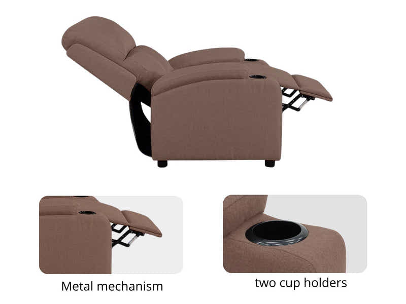 T Zola Push Back Recliner Chair Linen Dark Brown03