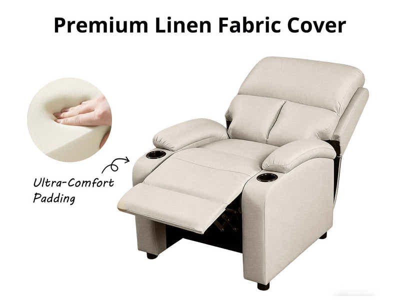 DS Zola Push Back Recliner Chair Linen Ivory02