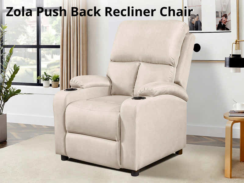 Zola Push Back Recliner Chair Linen Ivory13