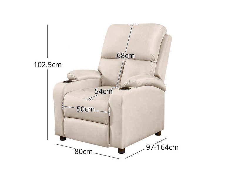 Zola Push Back Recliner Chair Linen Ivory13