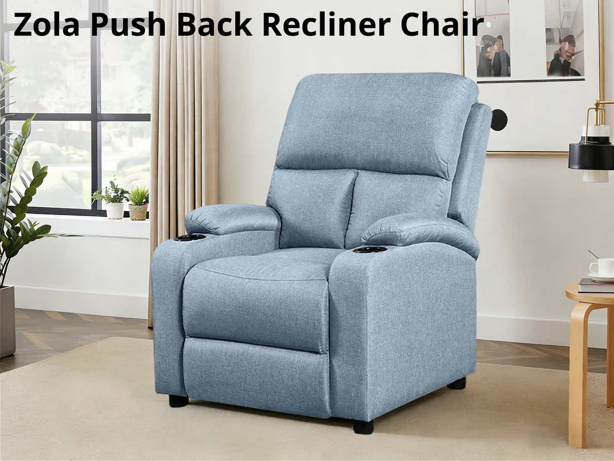 Zola Push Back Recliner Chair Linen Light Blue08