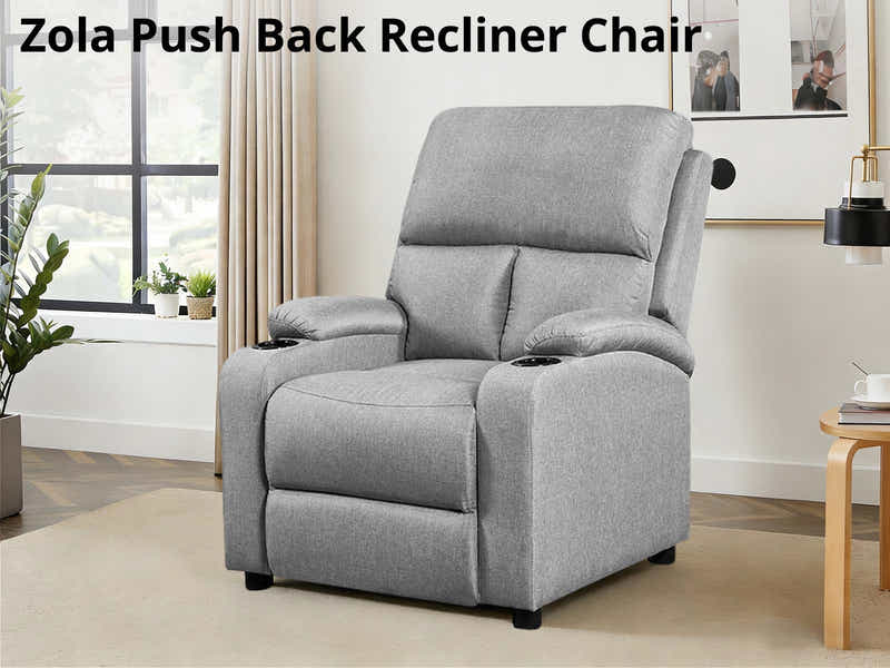 Zola Push Back Recliner Chair Linen Light Grey01