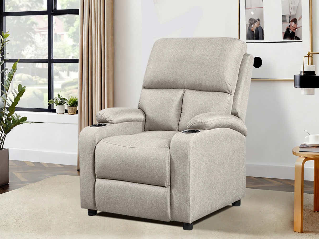 Zola Push Back Recliner Chair Linen Light Grey07