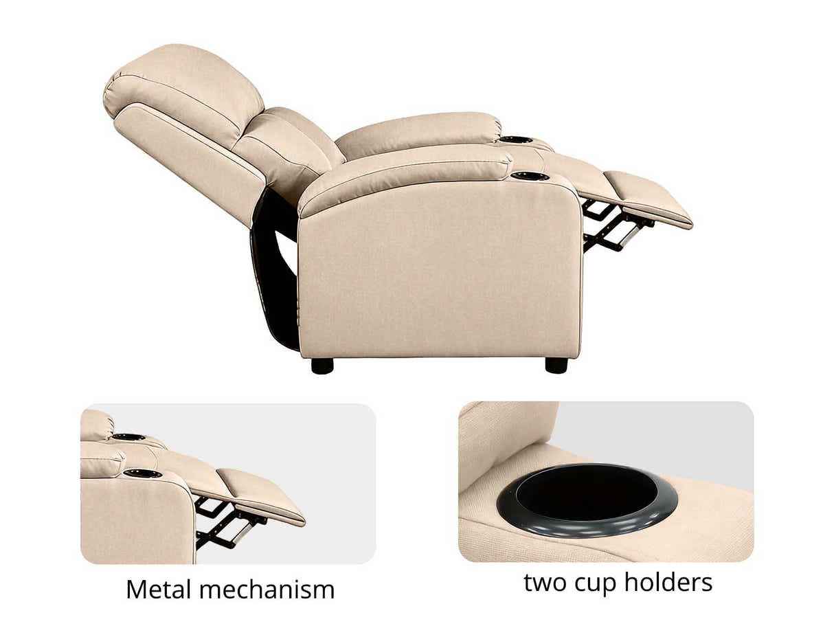 Zola Push Back Recliner Chair Linen - Light Grey09