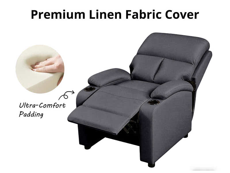 DS Zola Push Back Recliner Chair Linen Light Grey24